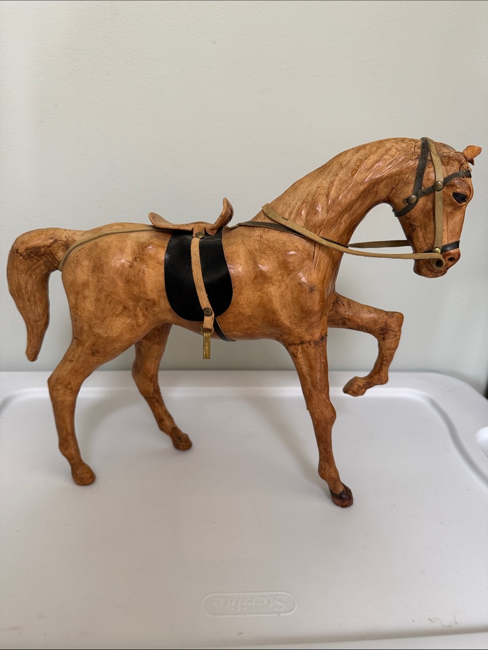 Leather Wrapped Horse Sculpture